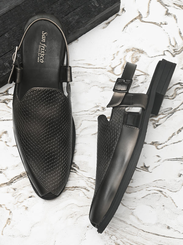 Navab Brown- Silver Sandals