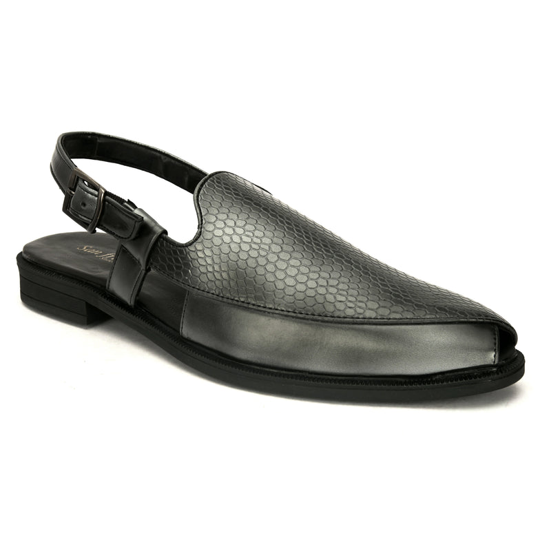 Navab Brown- Silver Sandals