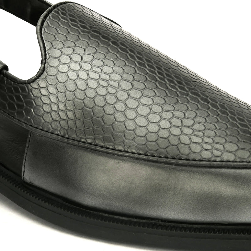 Navab Brown- Silver Sandals