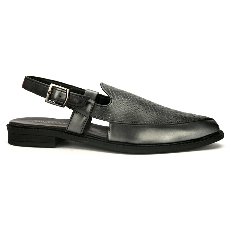 Navab Brown- Silver Sandals