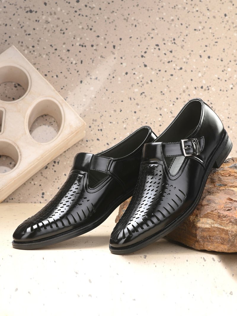 Kalista Black Shoe-Style Sandals