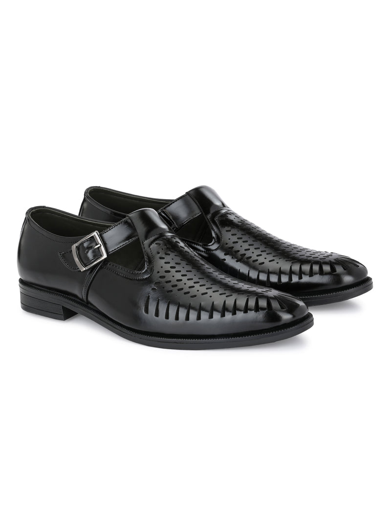 Kalista Black Shoe-Style Sandals