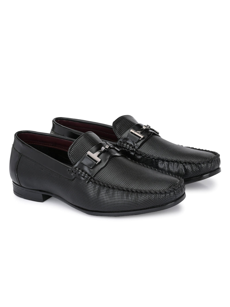 Master Black Textured Slip-Ons