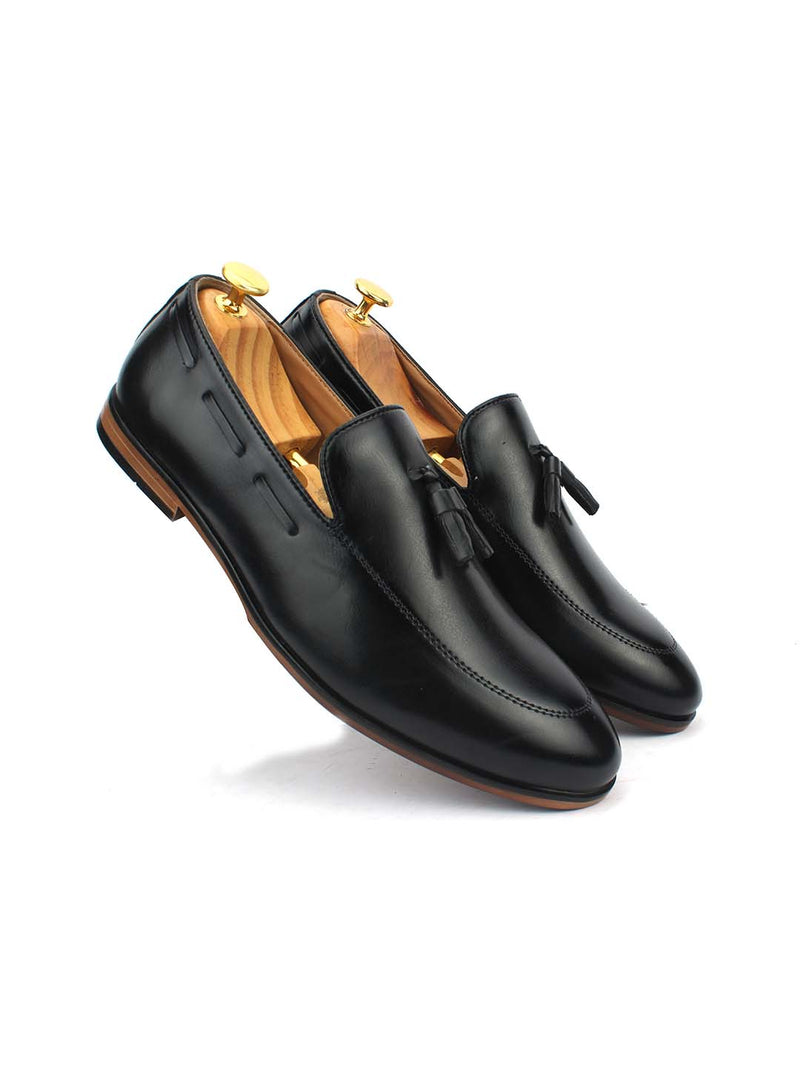 Black Boat Tassel Loafers