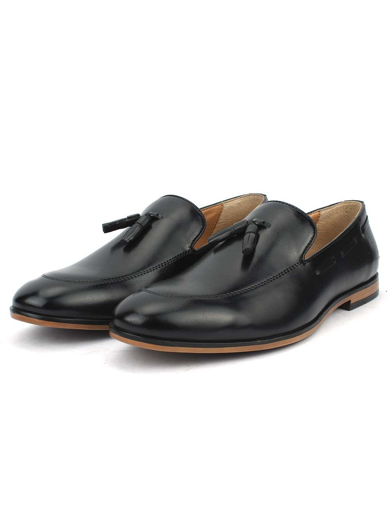 Black Boat Tassel Loafers