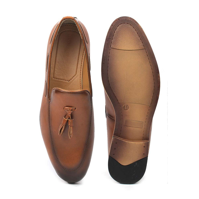 Tan Boat Tassel Loafers
