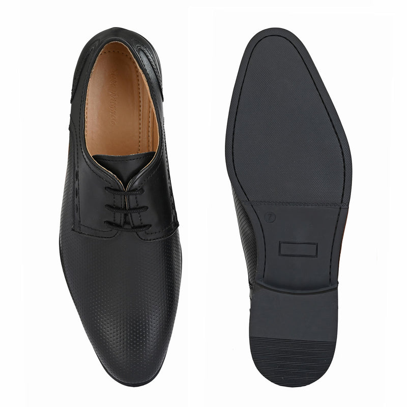 Black Dotted Derby Shoes