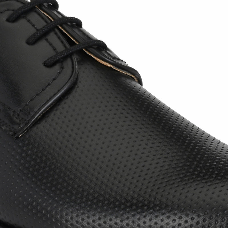 Black Dotted Derby Shoes