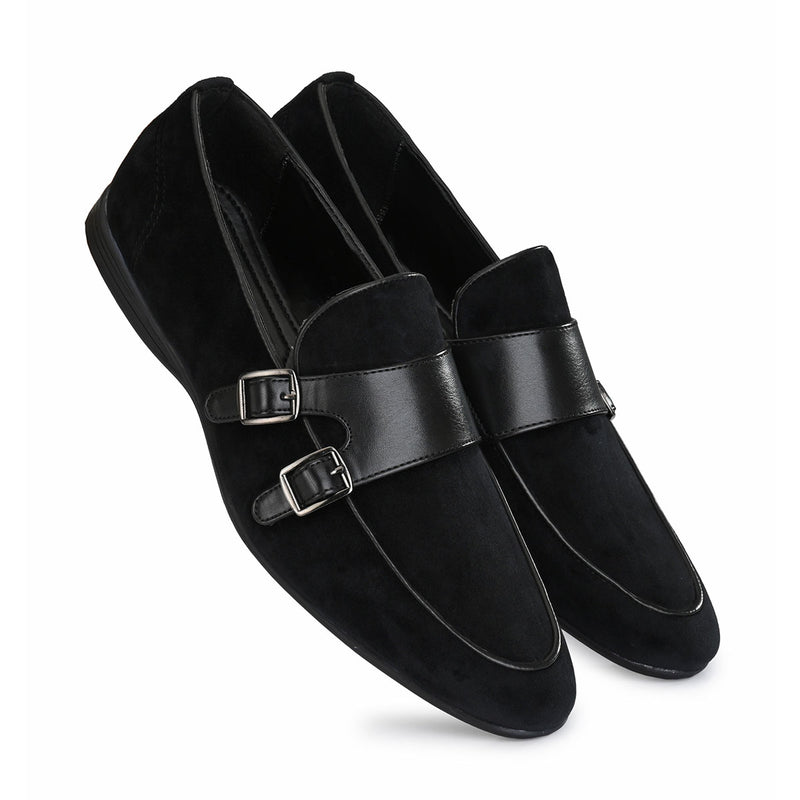 Black Velvet Double Monk-Straps