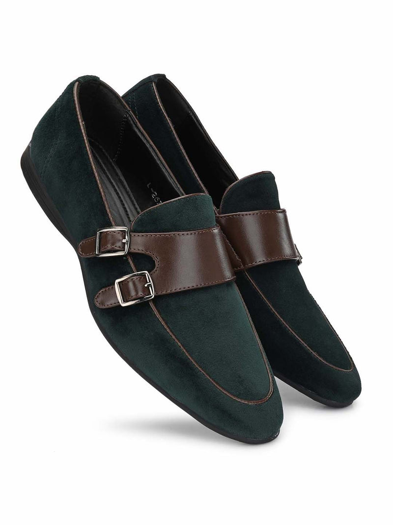 bottle Green velvet Monk-Strap