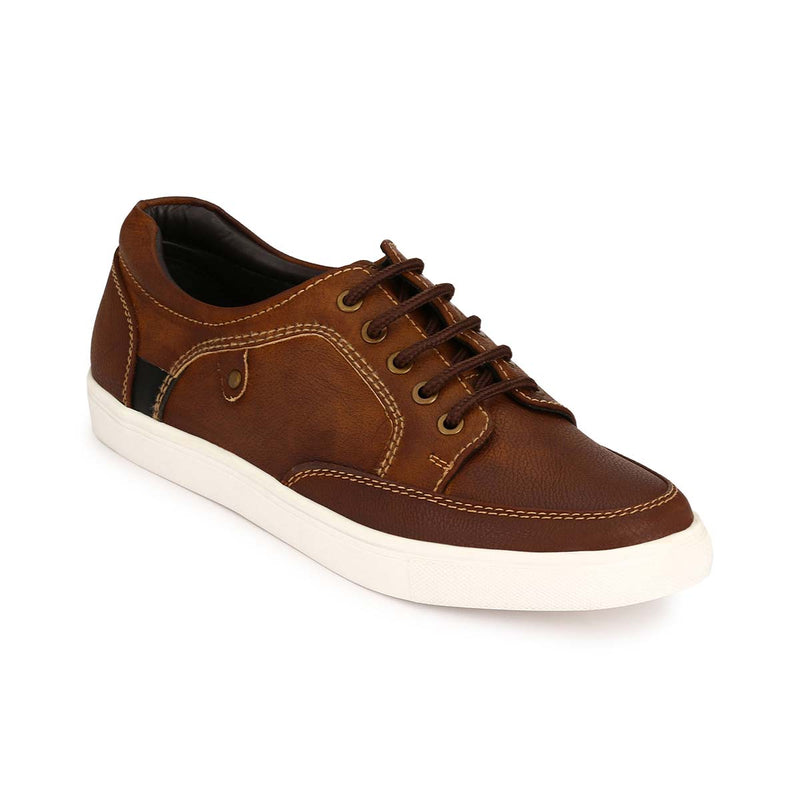 Buy online Tan Leather Lace Up Sneakers from Casual Shoes for Men by Aw for  ₹2509 at 67% off | 2024 Limeroad.com