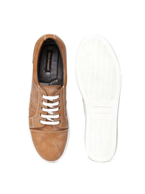 Tan Burnish Lace-up Sneakers