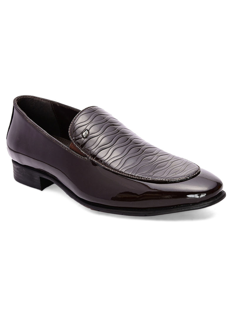 Motive Brown Patent Slip-Ons