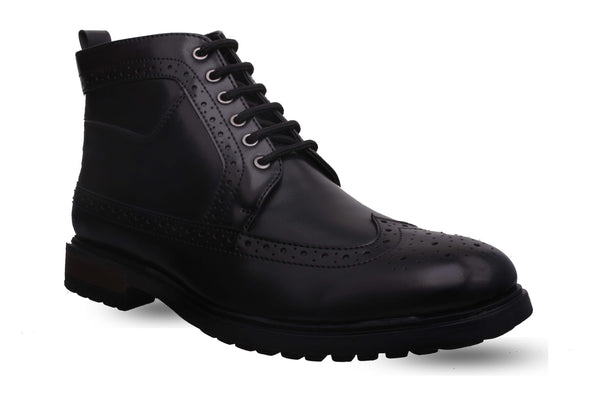 Black Sturdy Lace Up Boots