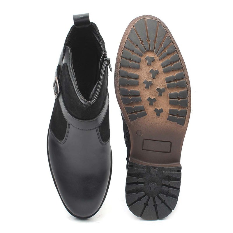 Black Monk Strap Boots