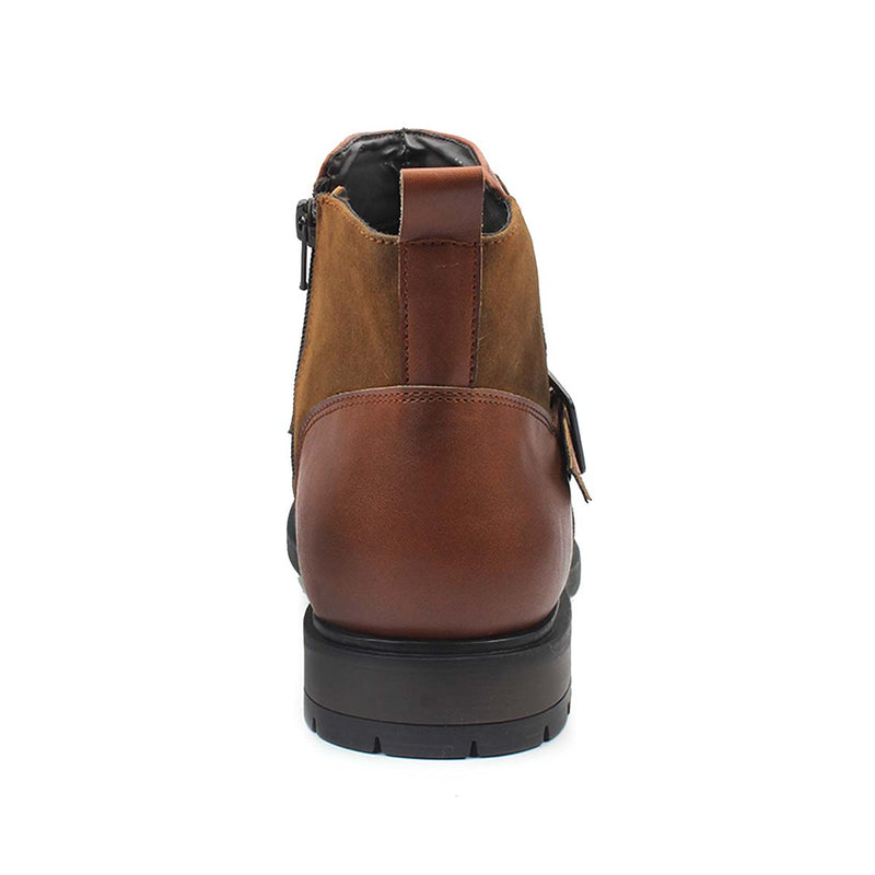Tan Strap Monk Boots