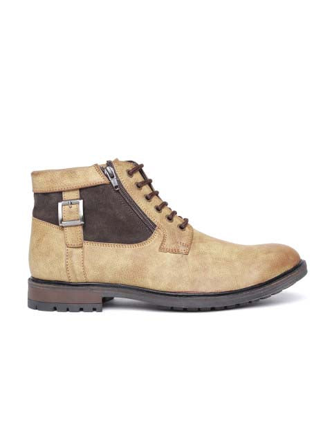 Tan Zipped Derby Boots