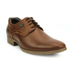 Tan Stitched Derby Casual Shoes