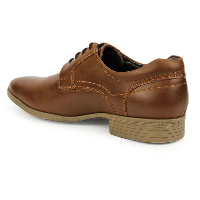 Tan Stitched Derby Casual Shoes