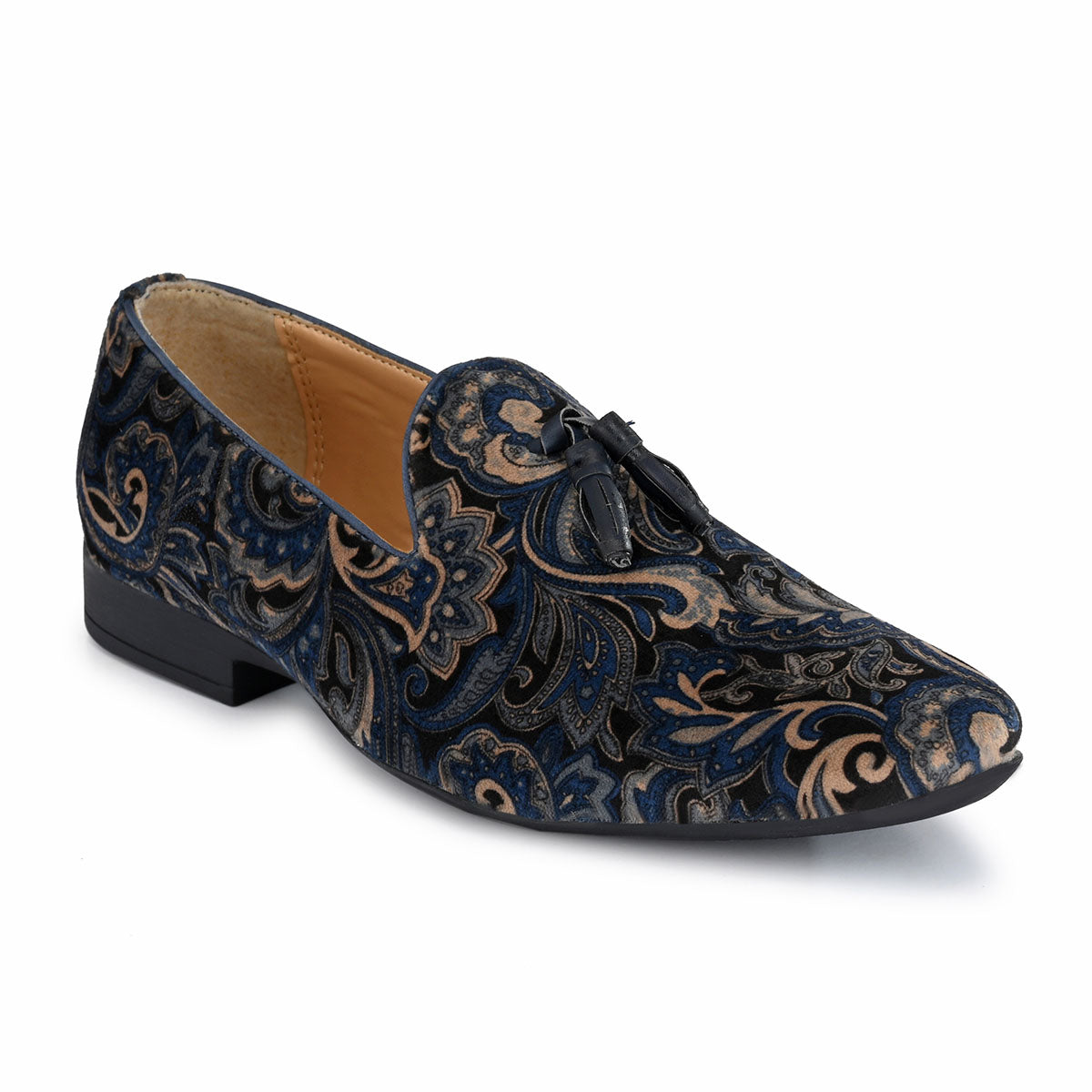 TALLIA Black and Blue Paisley Loafers Buy Paisley Print Blue Loafers Online – Sanfrissco main image 2