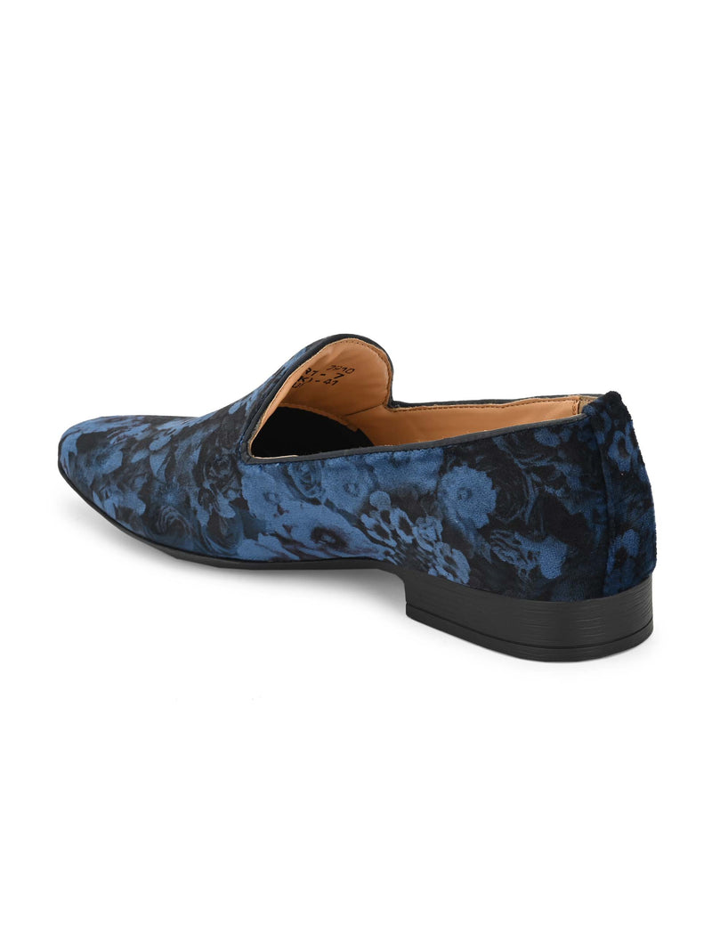 Royal Blue Flora Loafers