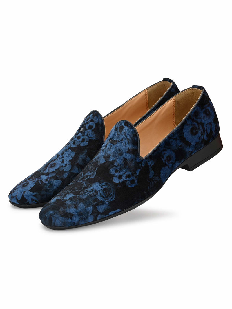 Royal Blue Flora Loafers