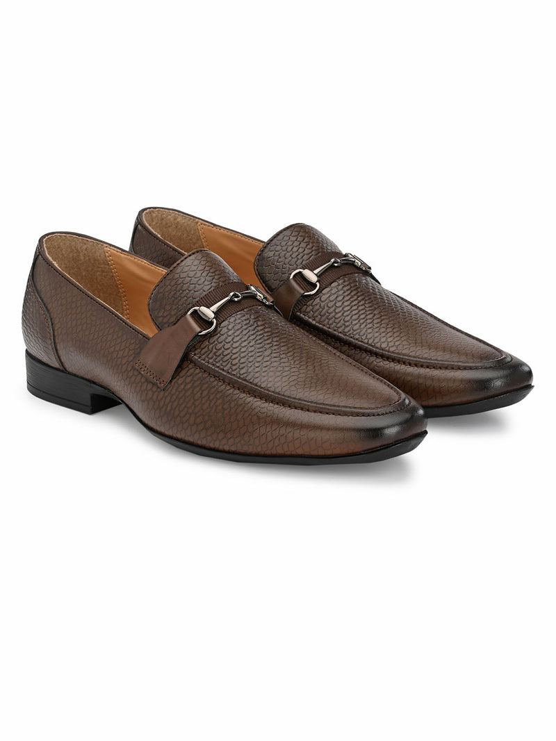Scale Textured Brown Moccasin