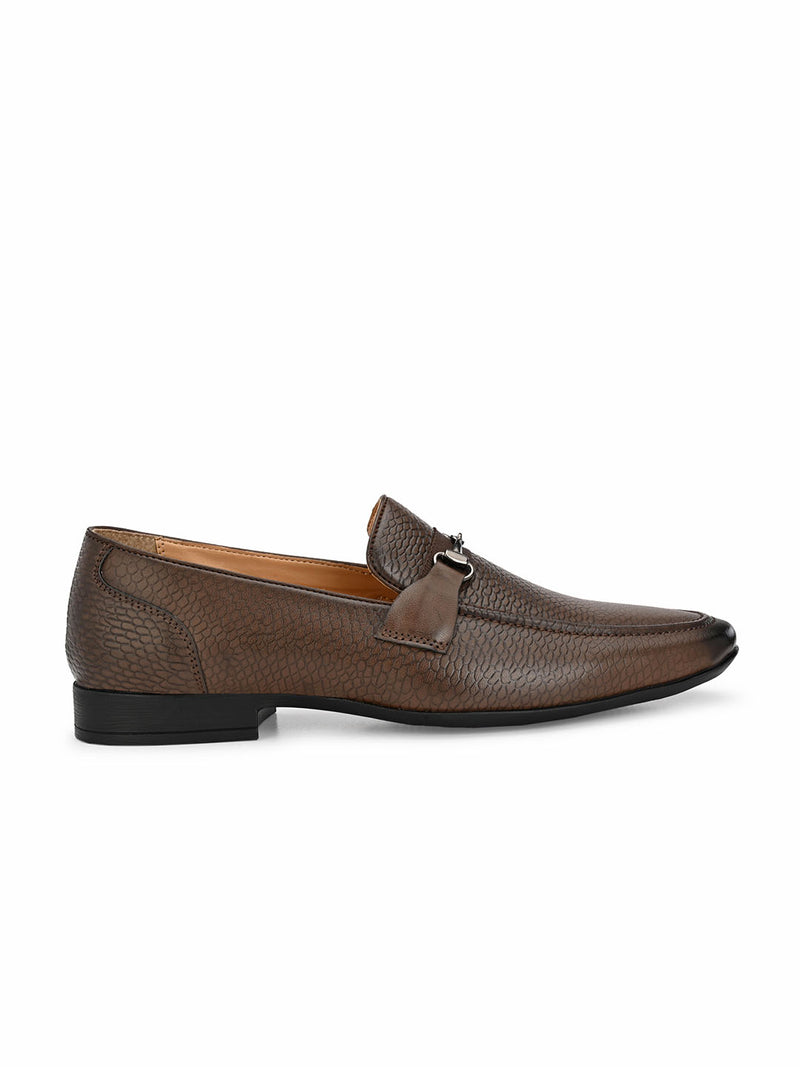 Scale Textured Brown Moccasin