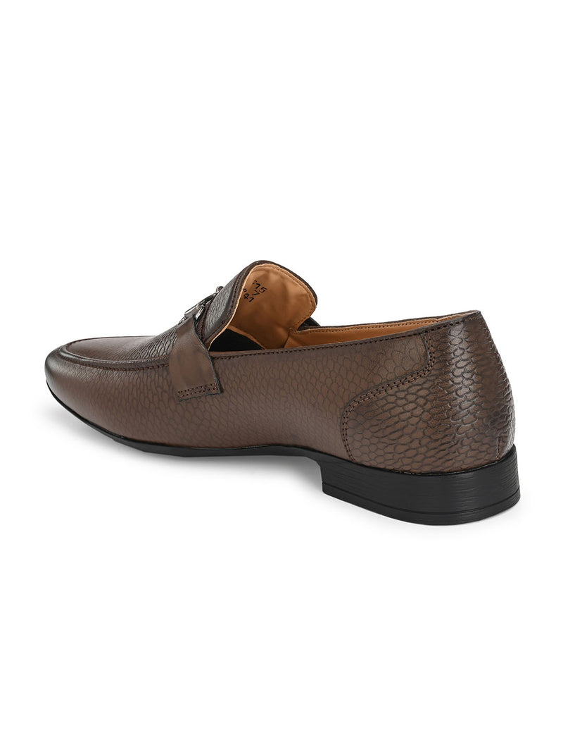 Scale Textured Brown Moccasin