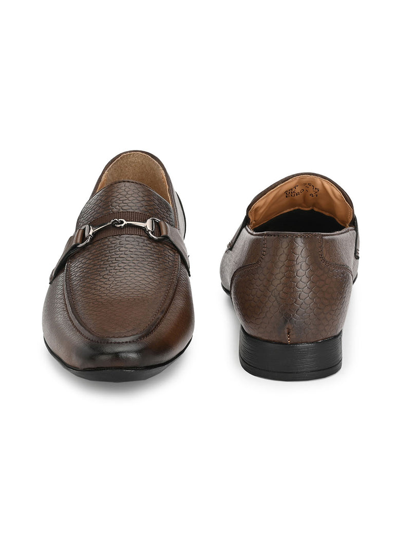 Scale Textured Brown Moccasin
