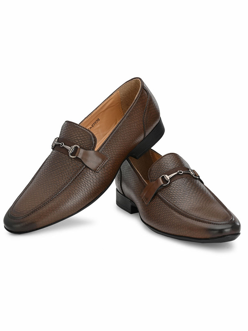 Scale Textured Brown Moccasin
