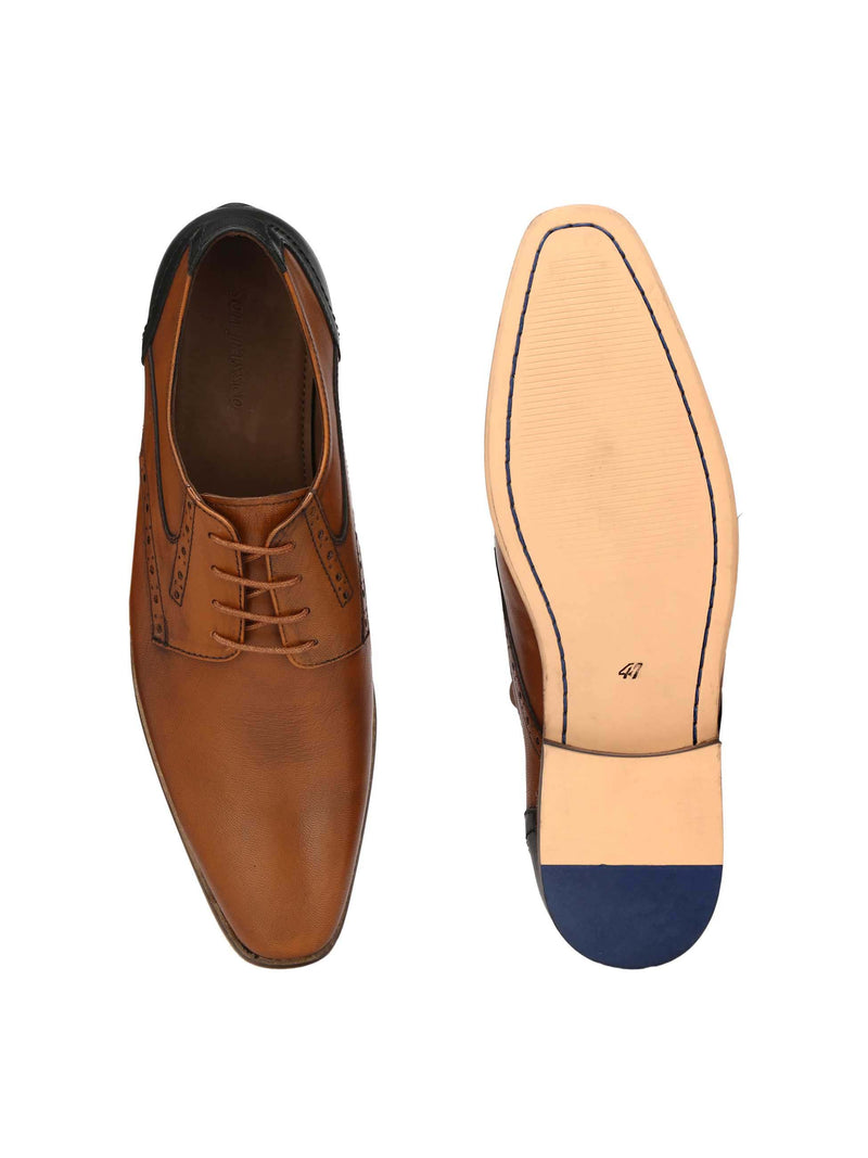 Tan Two-Tone Punched Derbys