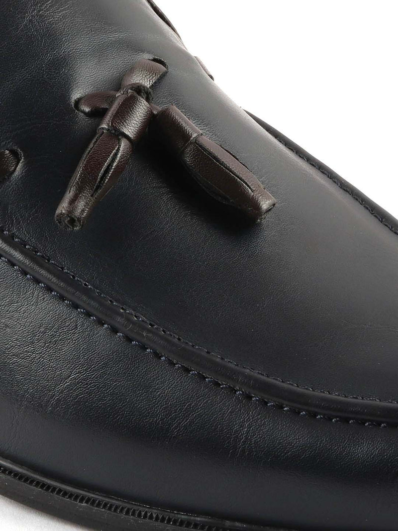 Blue Patent Tassel Loafers