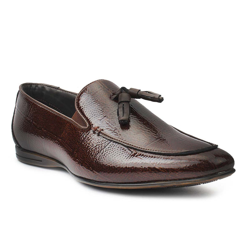 Brown Patent Tassel Loafers