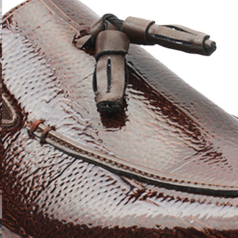 Brown Patent Tassel Loafers
