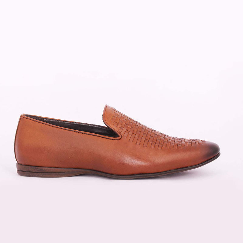 Tan Two-Tone Textured Slip-on