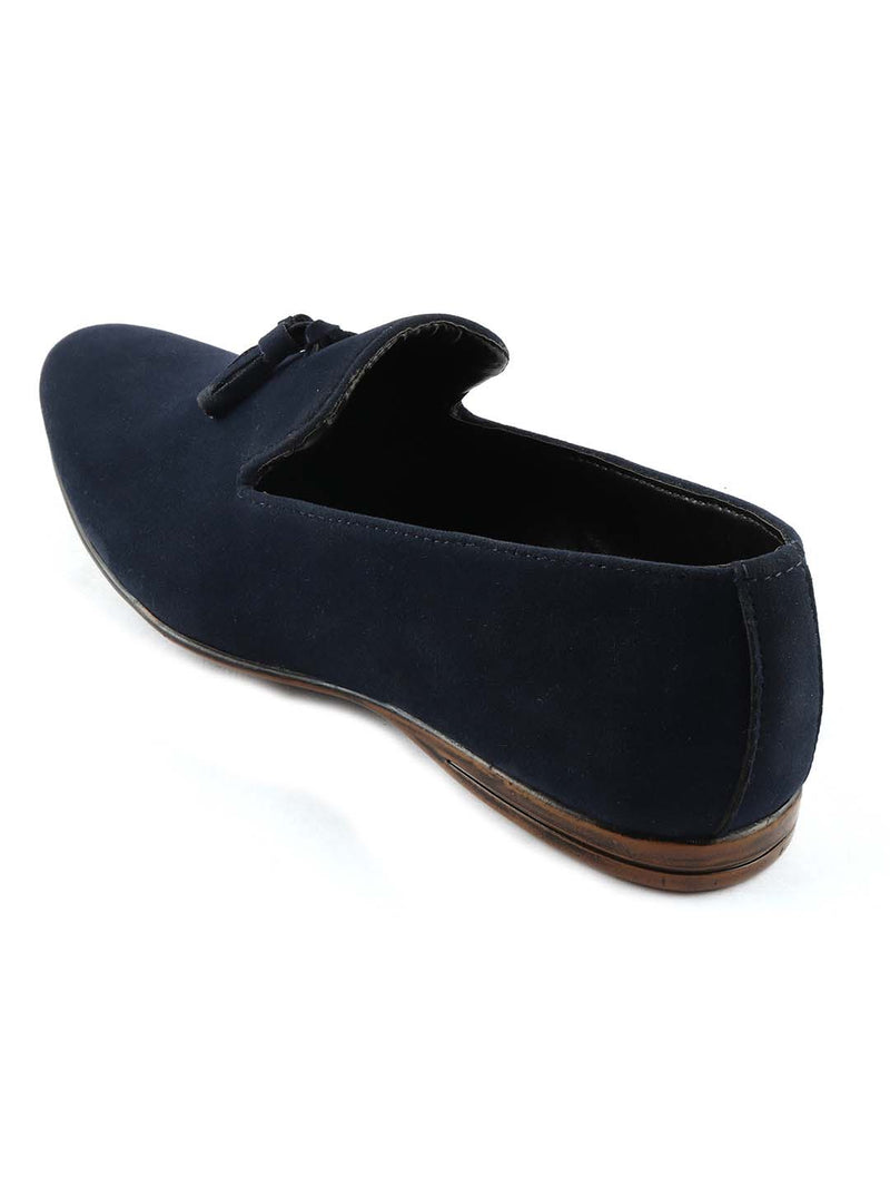 Blue Suede Tassel Loafers
