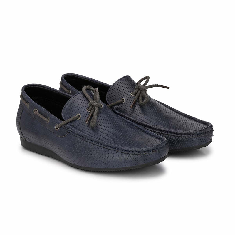 Blue Casual Contrast Bow Loafers