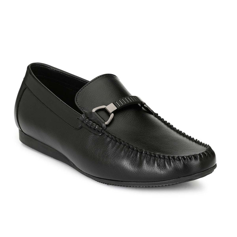 Black Stylish Buckle Loafers
