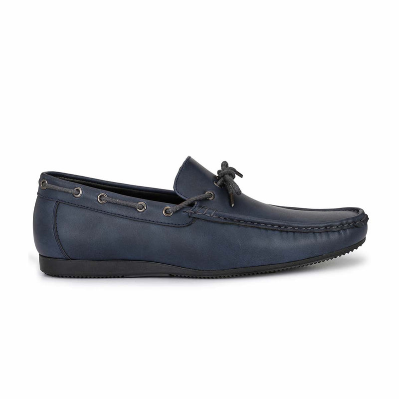Blue Casual Bow Loafers