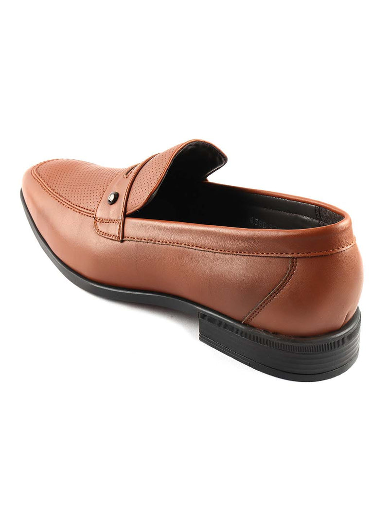 Tan Punched Slip-ons