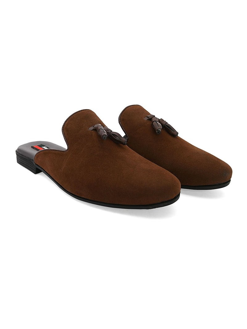 Beau Brown Tassel Mules