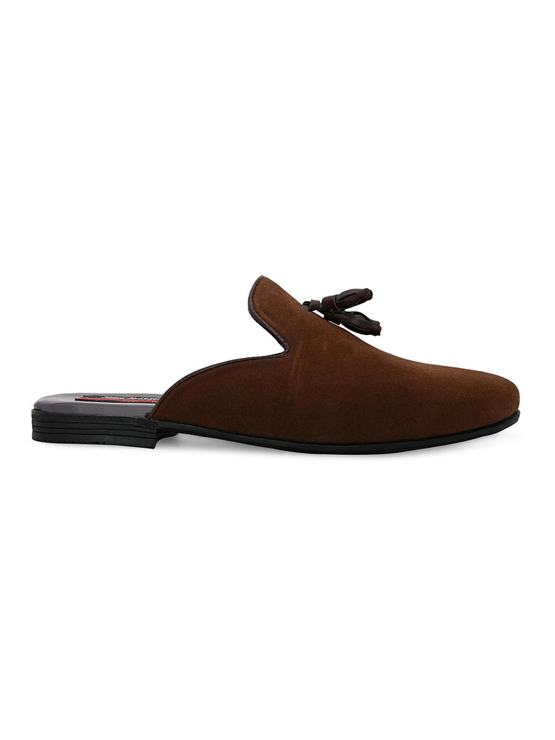 Beau Brown Tassel Mules