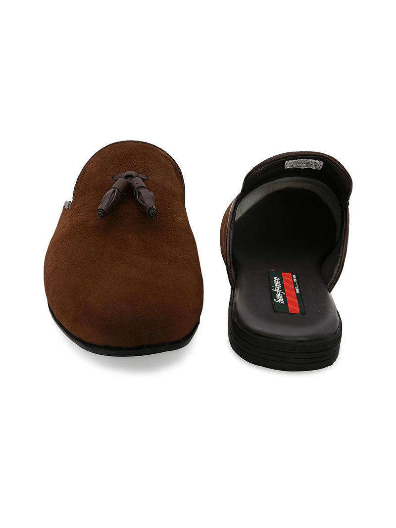 Beau Brown Tassel Mules