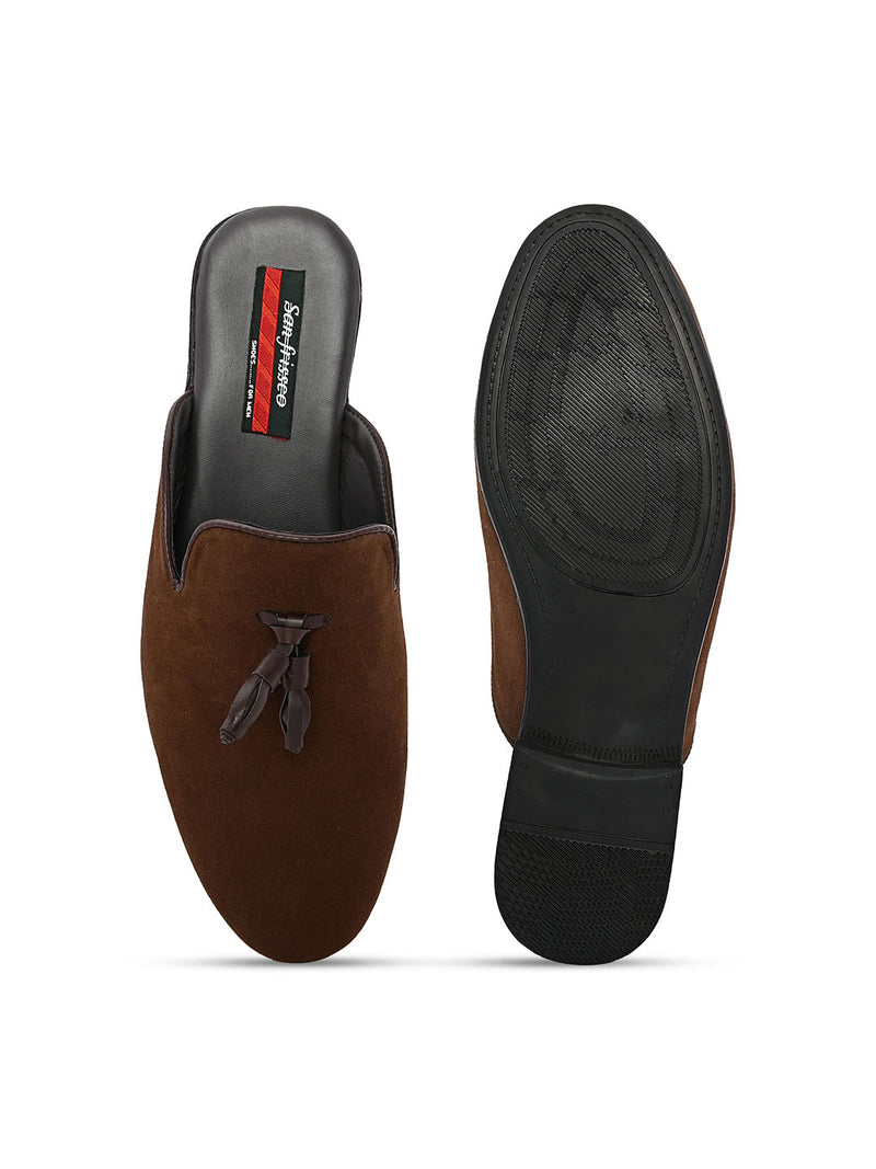 Beau Brown Tassel Mules