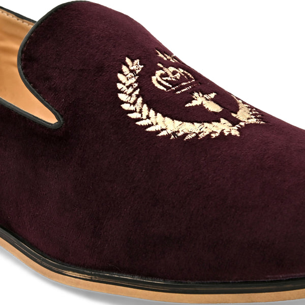 Wing Cherry Embroidered Slip-Ons