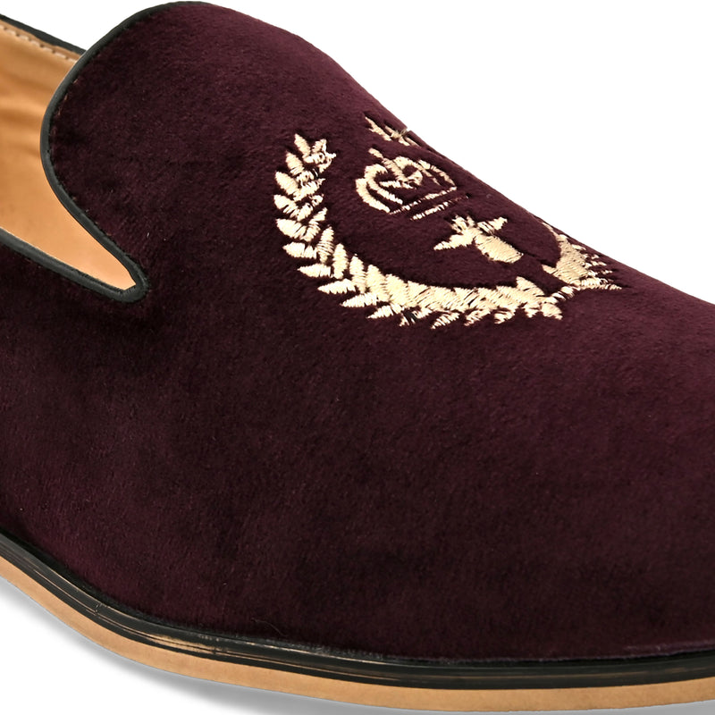 Wing Cherry Embroidered Slip-Ons