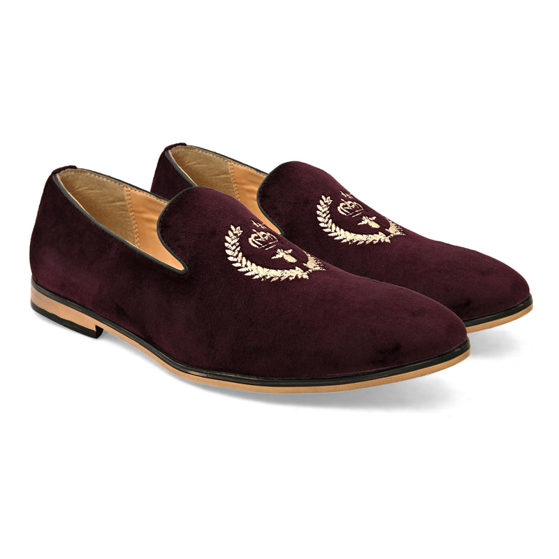 Wing Cherry Embroidered Slip-Ons