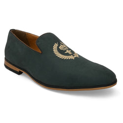 Wing Green Embroidered Slip-Ons
