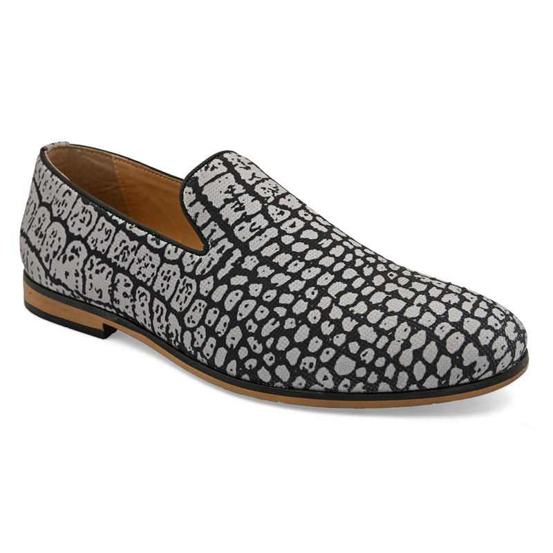 Panther Grey Printed Loafers